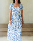 Alessia Dress - Blue Peony