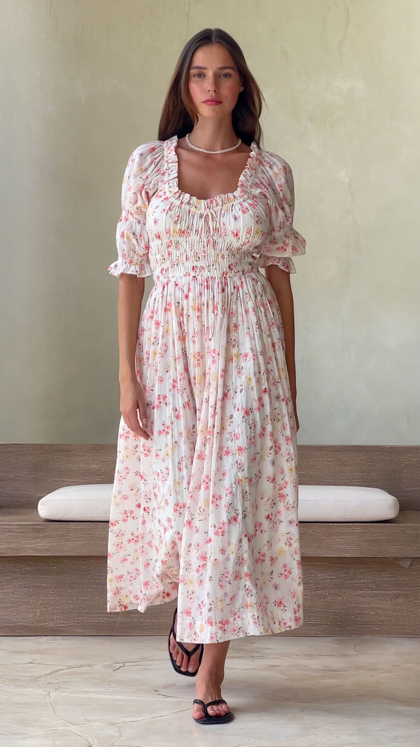 Zoe Dress In Warm Floral – Maternity Friendly Dresses – NOMINO