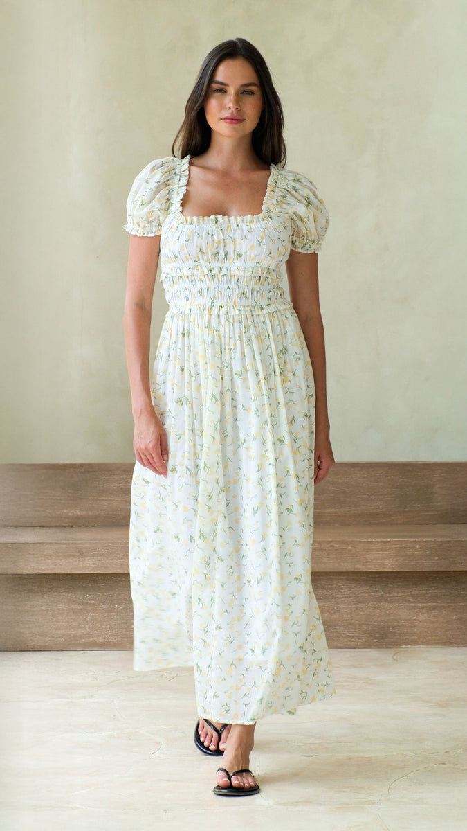 alessia midi dress Alessia Dress In Sunshine – Maternity Friendly Dresses – NOMINO