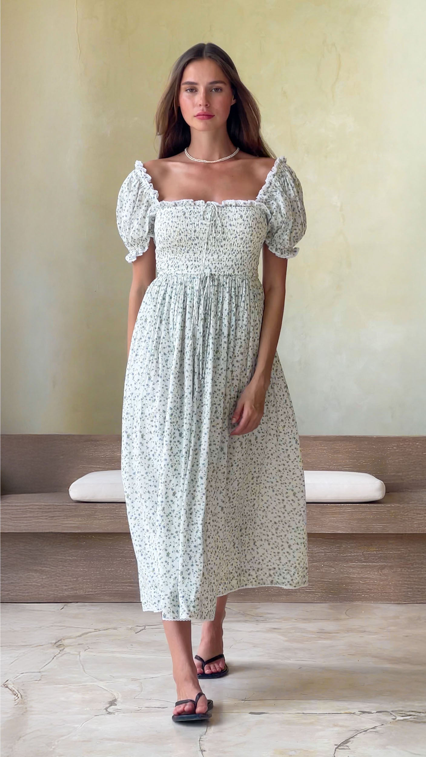 Sienna Dress In Blue Blossom – Maternity Friendly Dresses – NOMINO