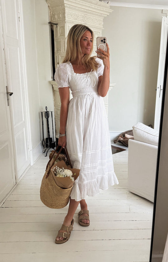 Stevie Dress In White – Maternity Friendly Dresses – NOMINO