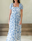 Alessia Dress - Blue Peony