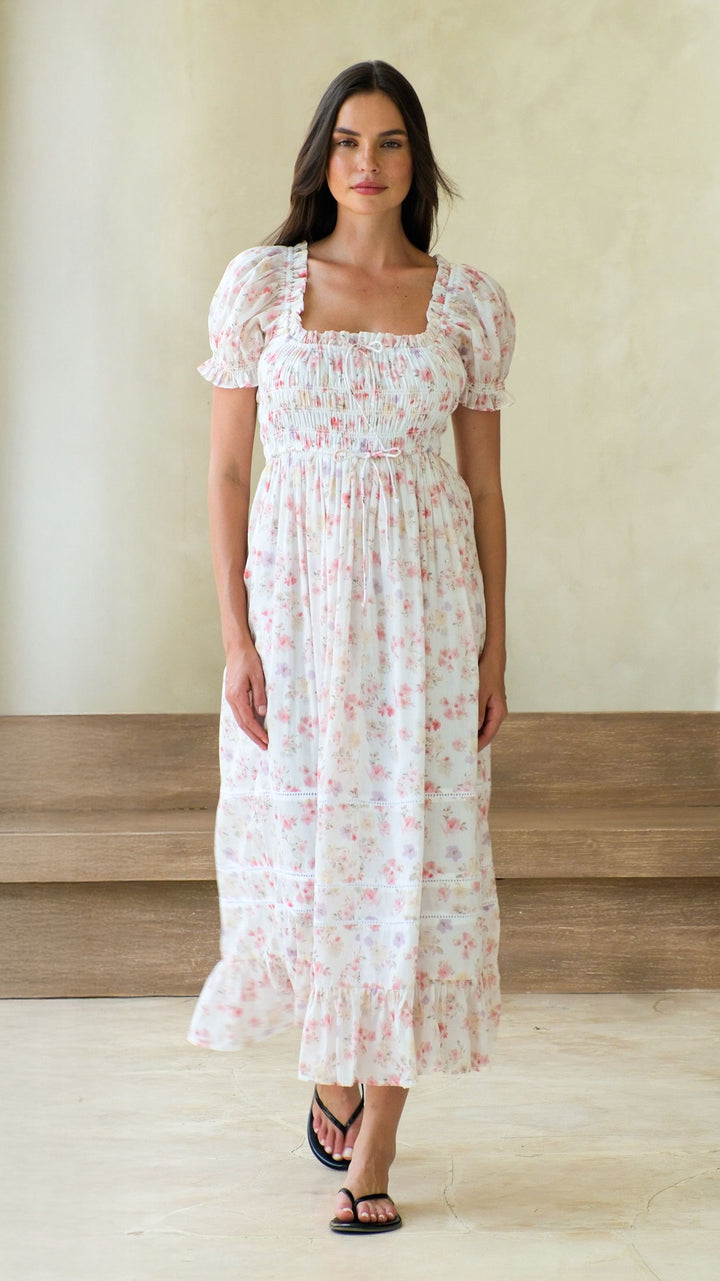 Stevie Dress In Warm Floral – Maternity Friendly Dresses – NOMINO